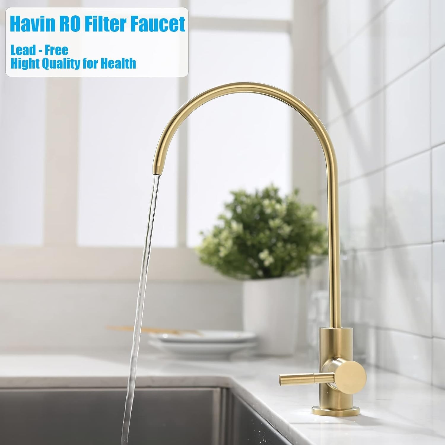 Gold Water Filter Faucet for Kitchen – Leak-Proof Design & Easy Install