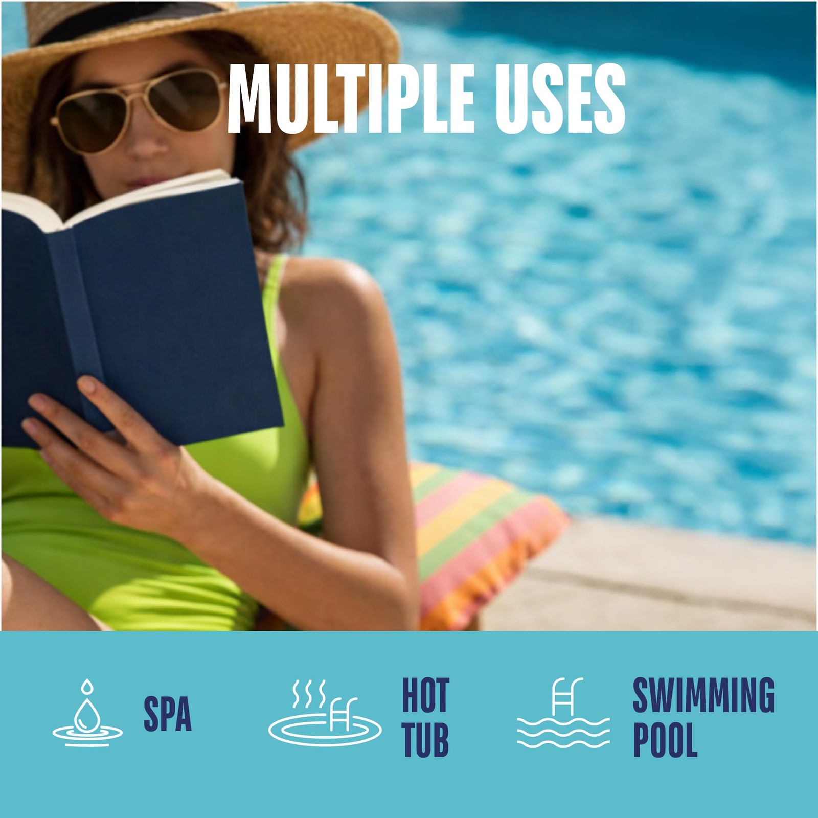 JNW 7-in-1 Pool Test Strips, 100 Quick & Accurate Strips for 100 strips