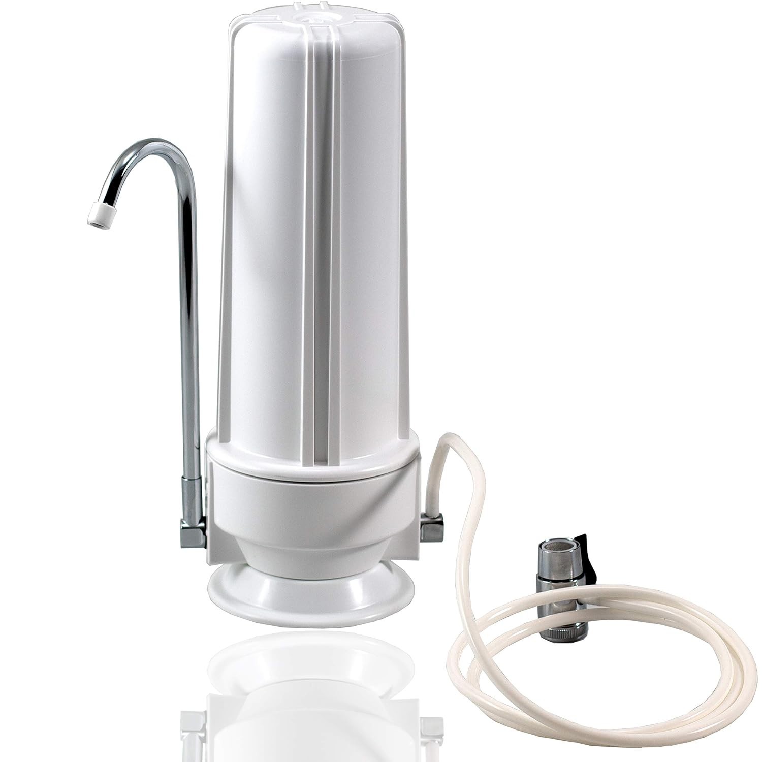NU Aqua Countertop Water Filter – 1 Stage w/Chrome Faucet -Purify Drinking Water