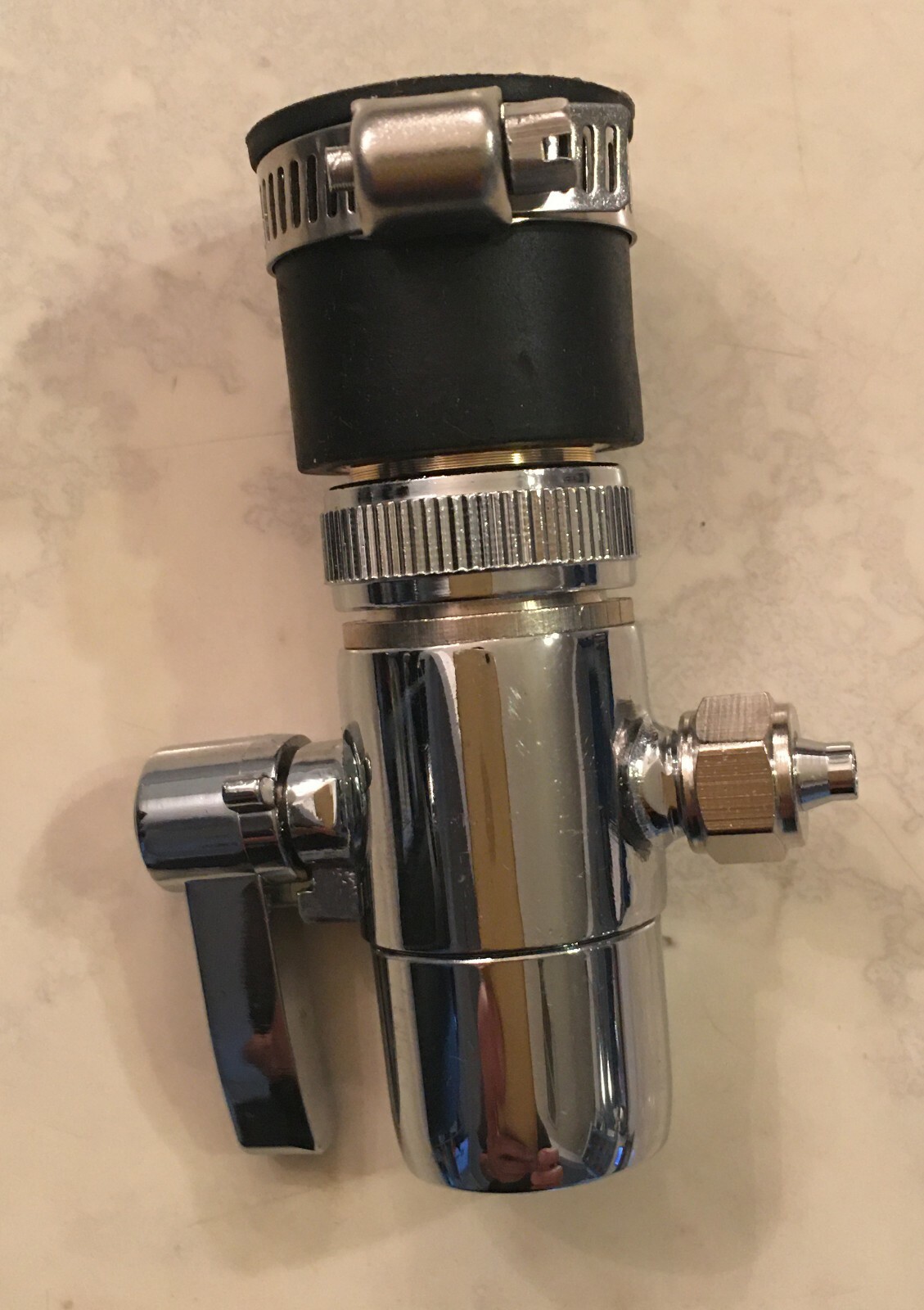 Kitchen Bathroom Sink Faucet Water Filter Diverter Valve Push on 1/4 inch Tubing