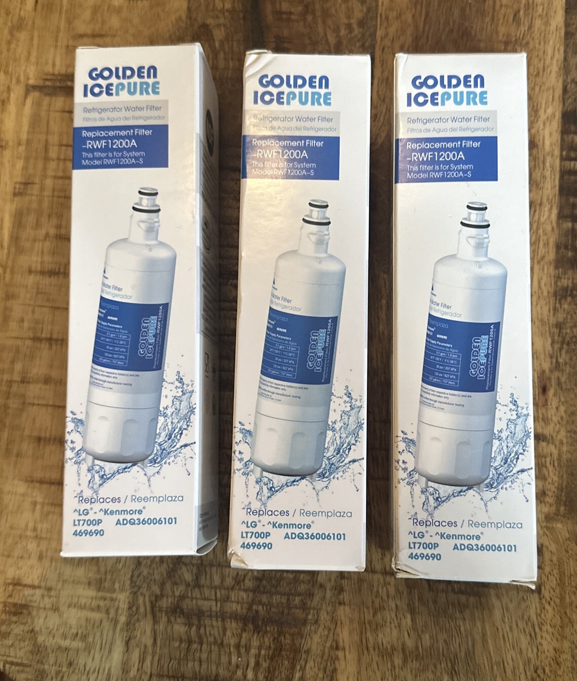 Golden IcePure RWF1200A LG LT700P ADQ36006101 Water 3 Pack
