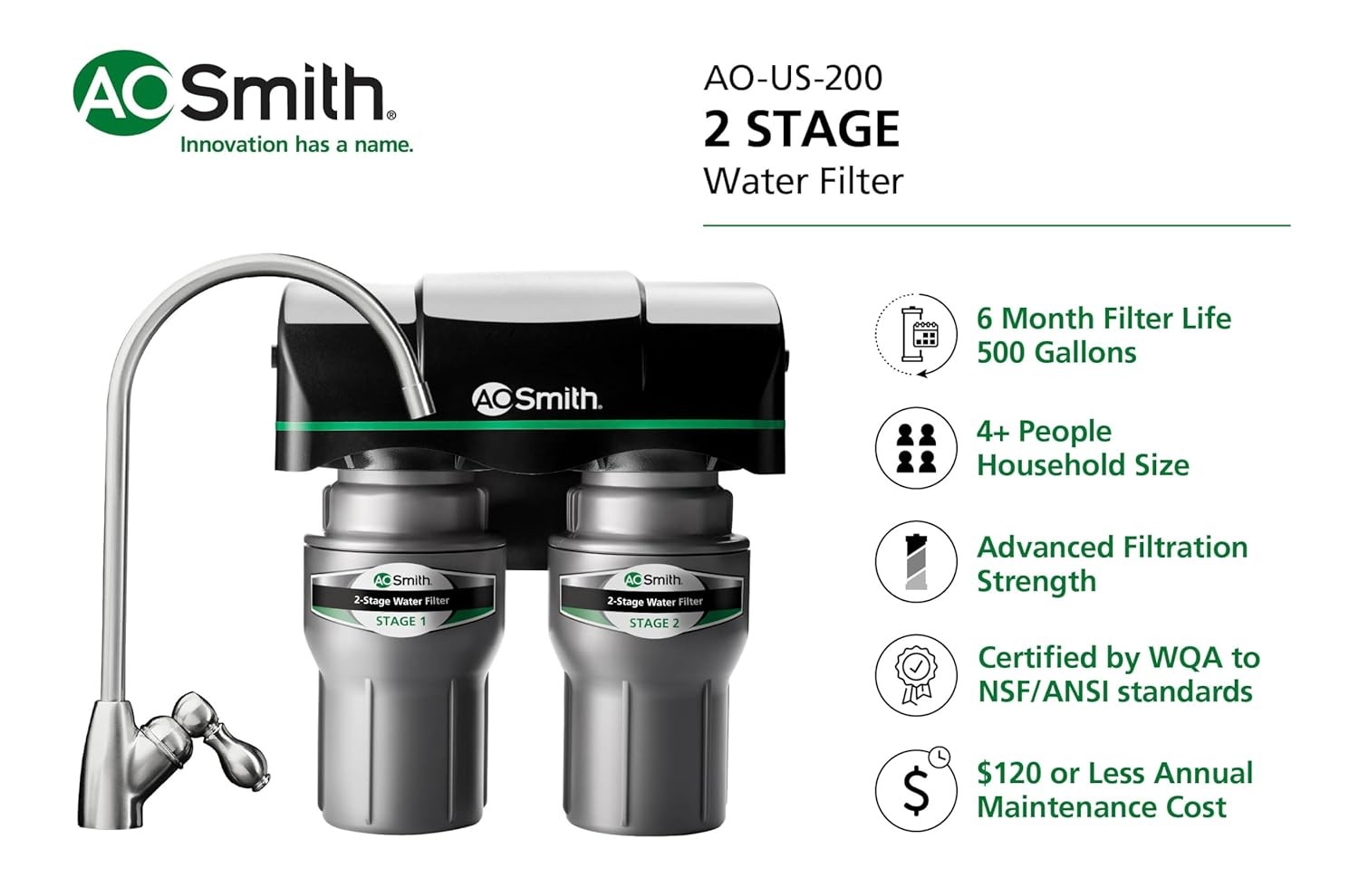 AO Smith Under Sink Water Filter System Removes PFAS Lead Chlorine &_THM