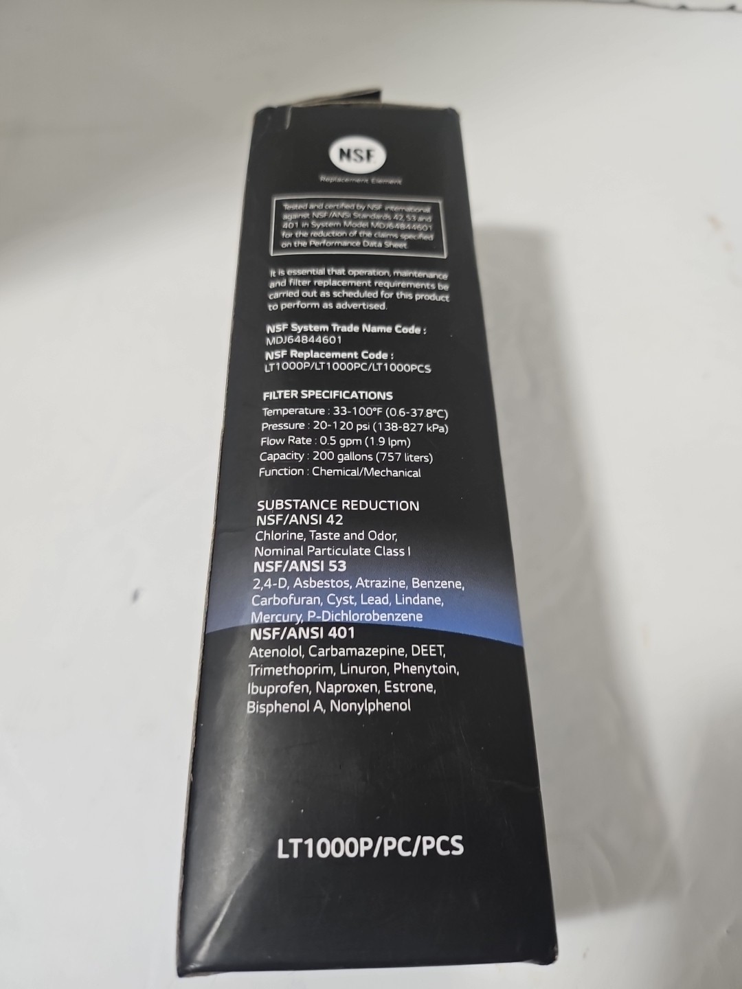 LG LT1000P Refrigerator Water Filter Replacement Cartridge
