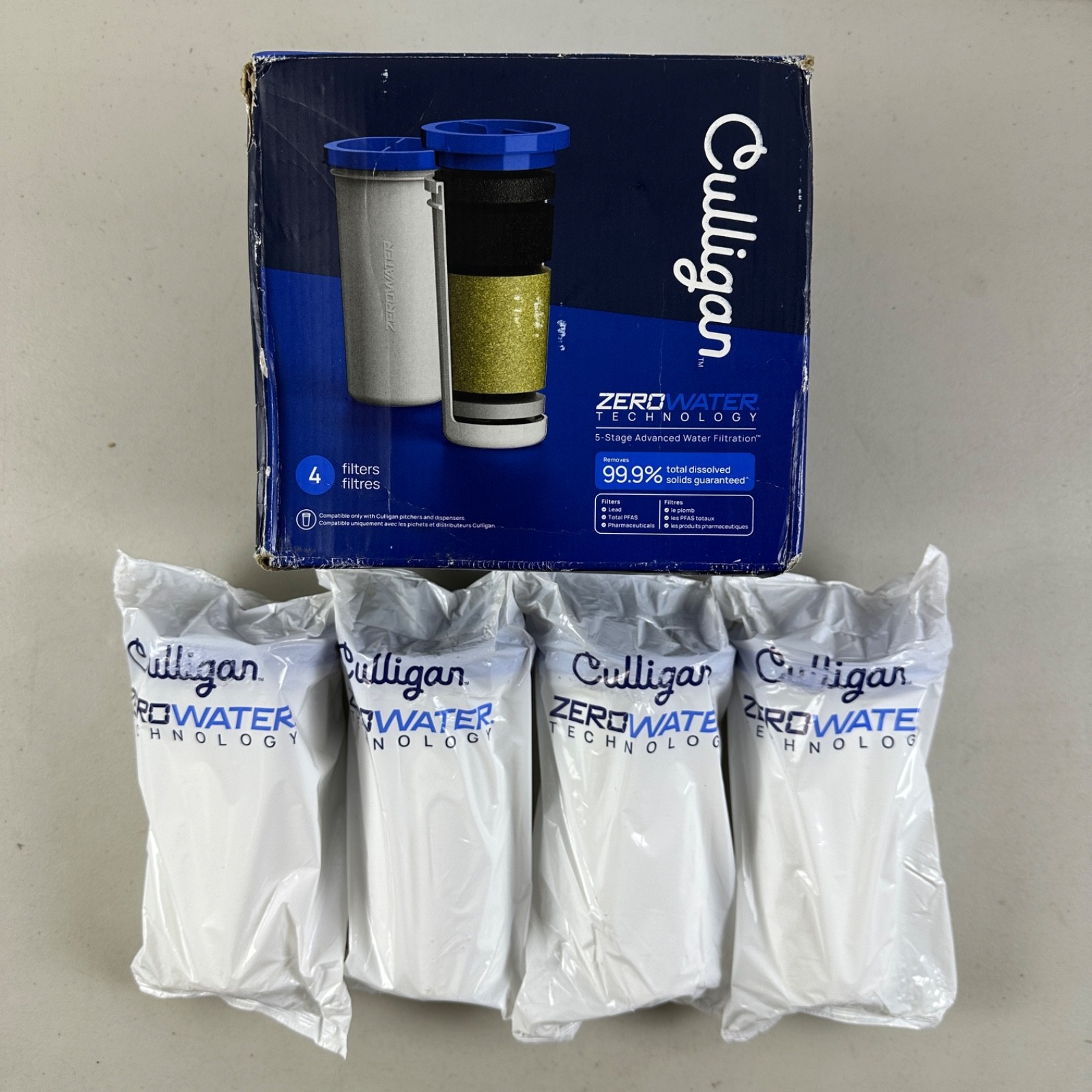 4 PACK Culligan with ZeroWater Technology Water Filter 5-Stage Advanced