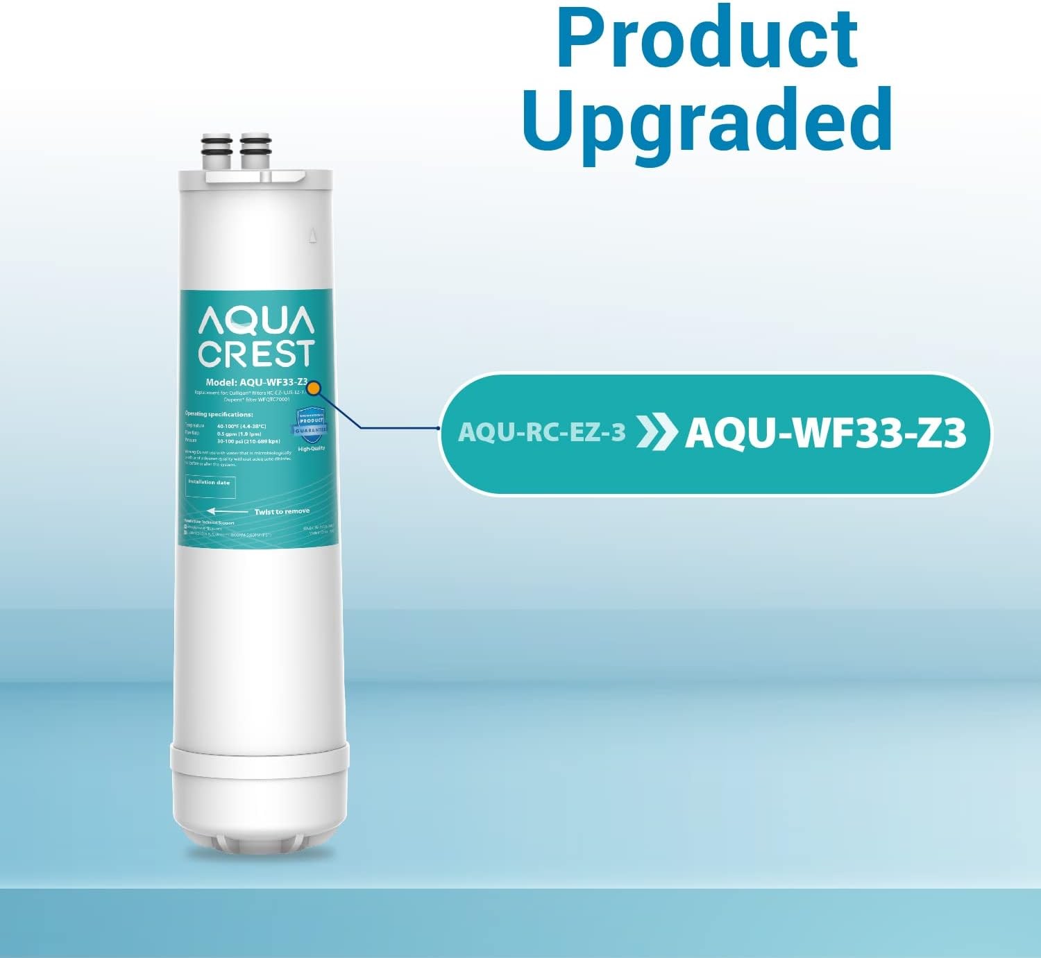 AQUA CREST RC 3 EZ-Change Premium Under Sink Water Filter, Fits for Culligan(1)
