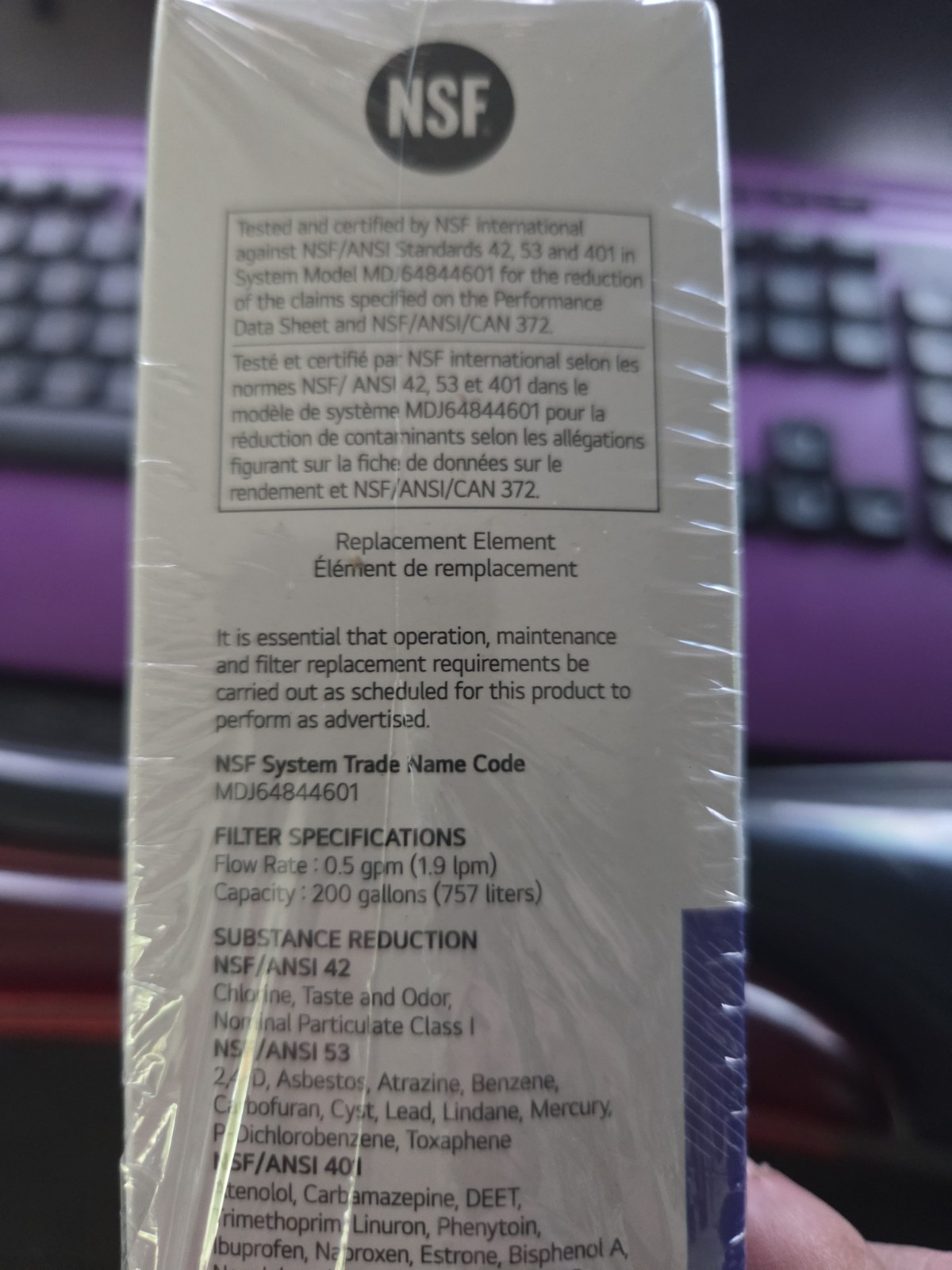 2Pk LG Refrigerator Water Filter LT1000P2 Replacement Cartridge Genuine OEM