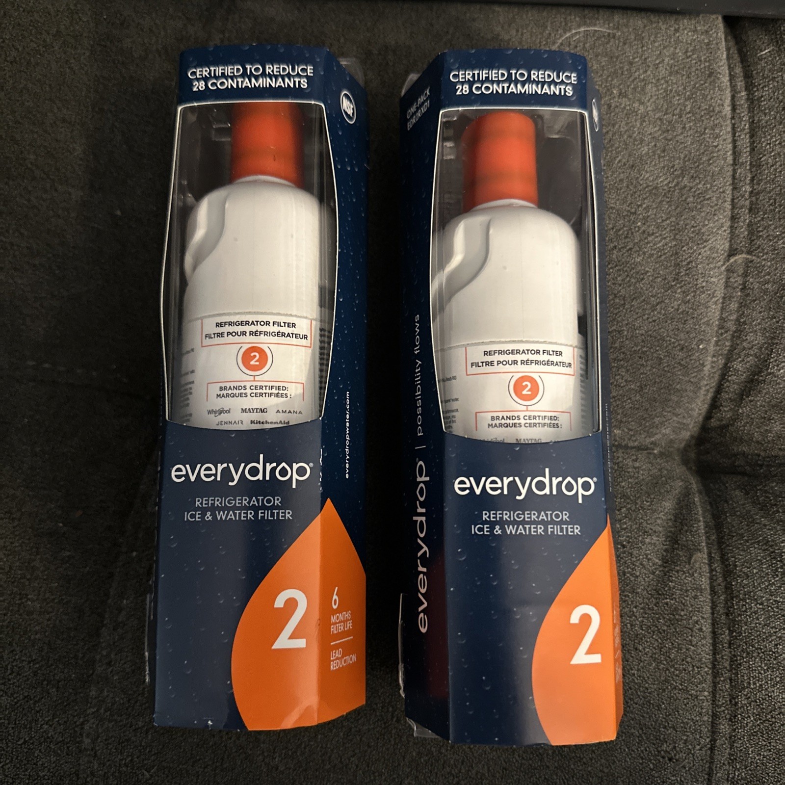 Lot Of 2- EveryDrop 2 Ice And Water Refrigerator Water Filter ΕDR2RXD1