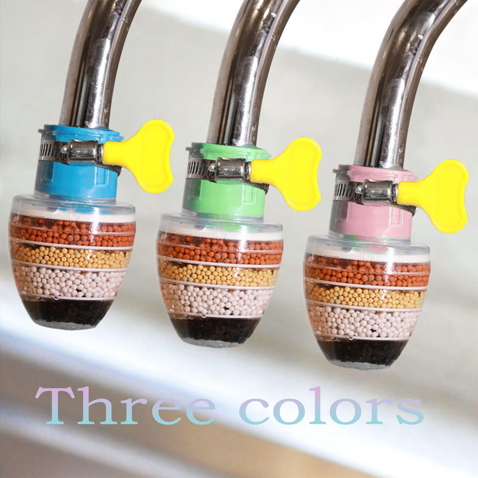 3 Pack New Upgraded sixLayer Faucet Filter, Water Filter for Sink, Kitchen Fa…