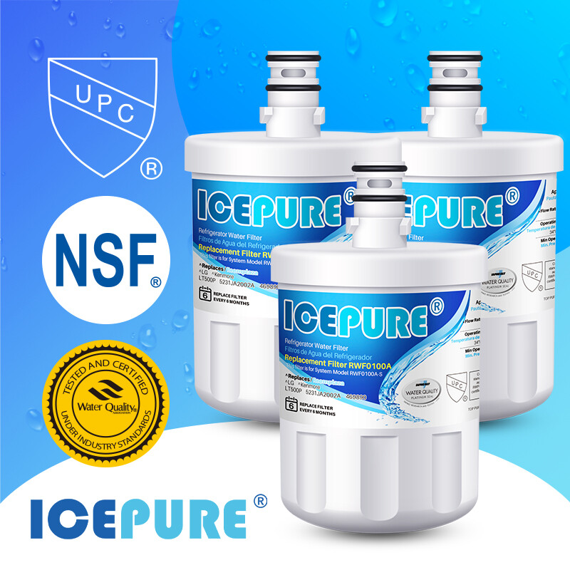 Fit For kenmore 46-9890 LG LT500p ADQ72910911 ICEPURE Water Filter 3 PACK