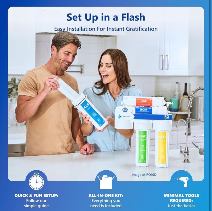 Express Water RO5DX Reverse Osmosis Filtration NSF Certified 5 Stage RO Open Box