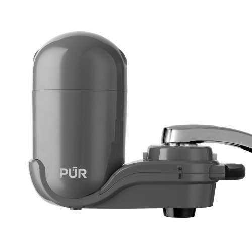 PUR PLUS Vertical Faucet Mount Water Filtration System FM2500V Gray