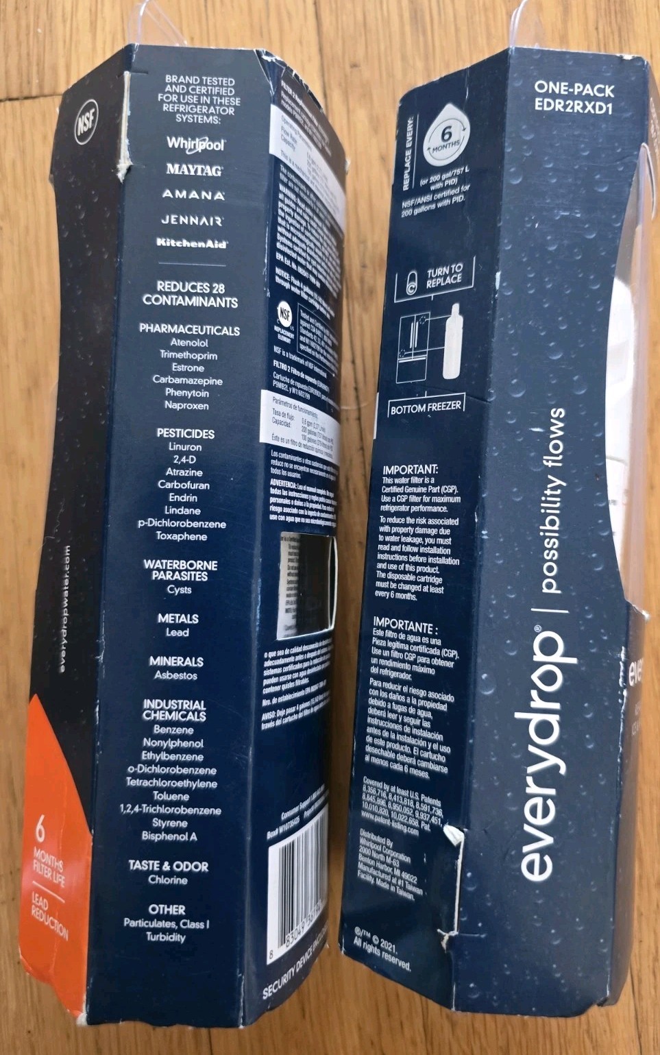 Lot of 2 EVERYDROP # 2 Refrigerator Ice & Water Filter ΕDR2RXD1 every drop – NEW