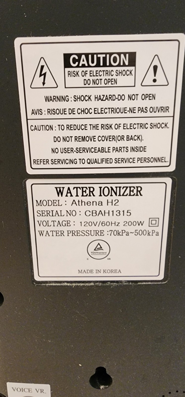 Athena H2 AlkaViva Water Ionizer Machine-Alkaline Water Sys-Used -No Filters