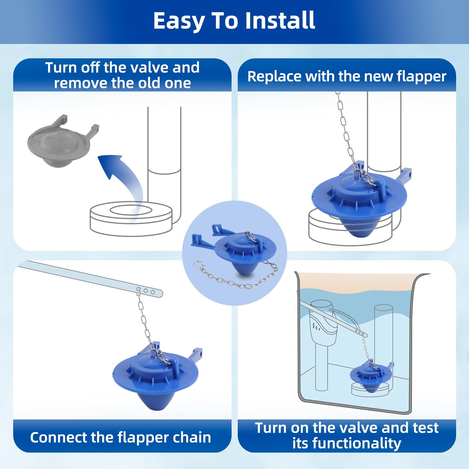 Universal 2 Inch Toilet Flapper Compatible with American Standard, Kohler, TO…