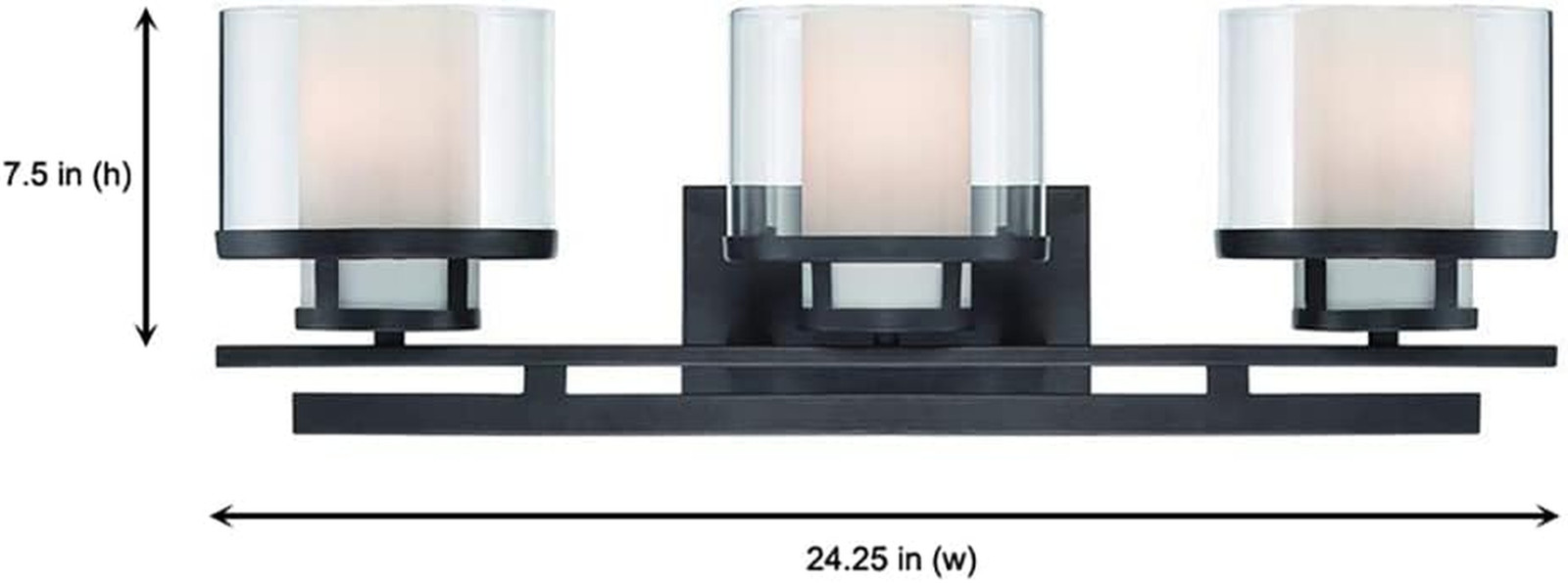 Biscayne Bronze 3-Light Vanity Fixture – Modern Fusion Design 24.25