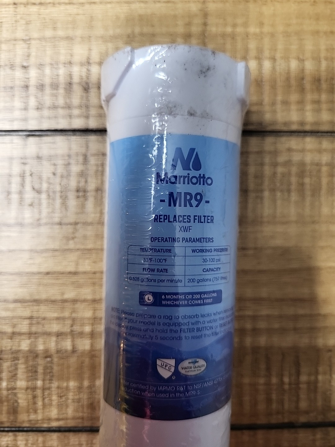 1 Pack MARRIOTTO MR9 Refrigerator Water Filter Replacement GE XWF Sealed