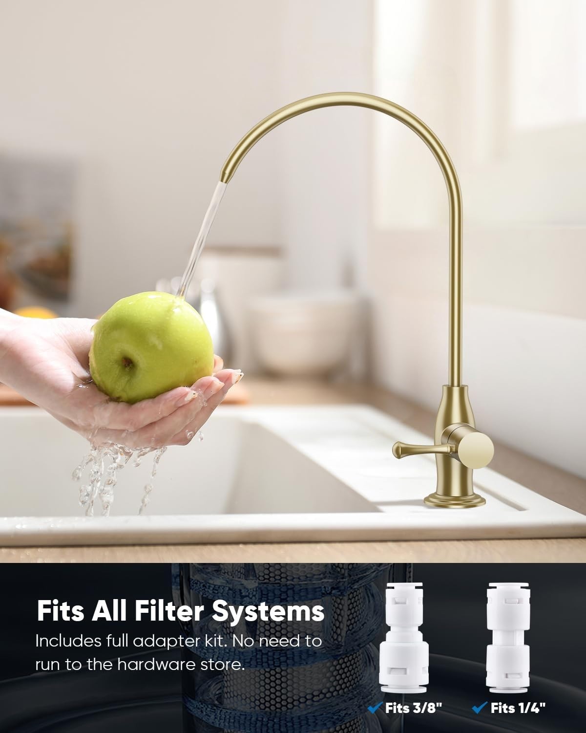 Antique Design Gold Kitchen Faucet: Leak-Resistant Lead-Free Water Filter