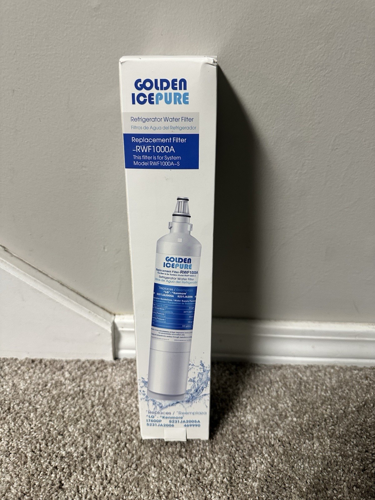 RWF1000A Refrigerator Water Filter Fit for LG LT600P, 469990, RFC1000A,1PACK