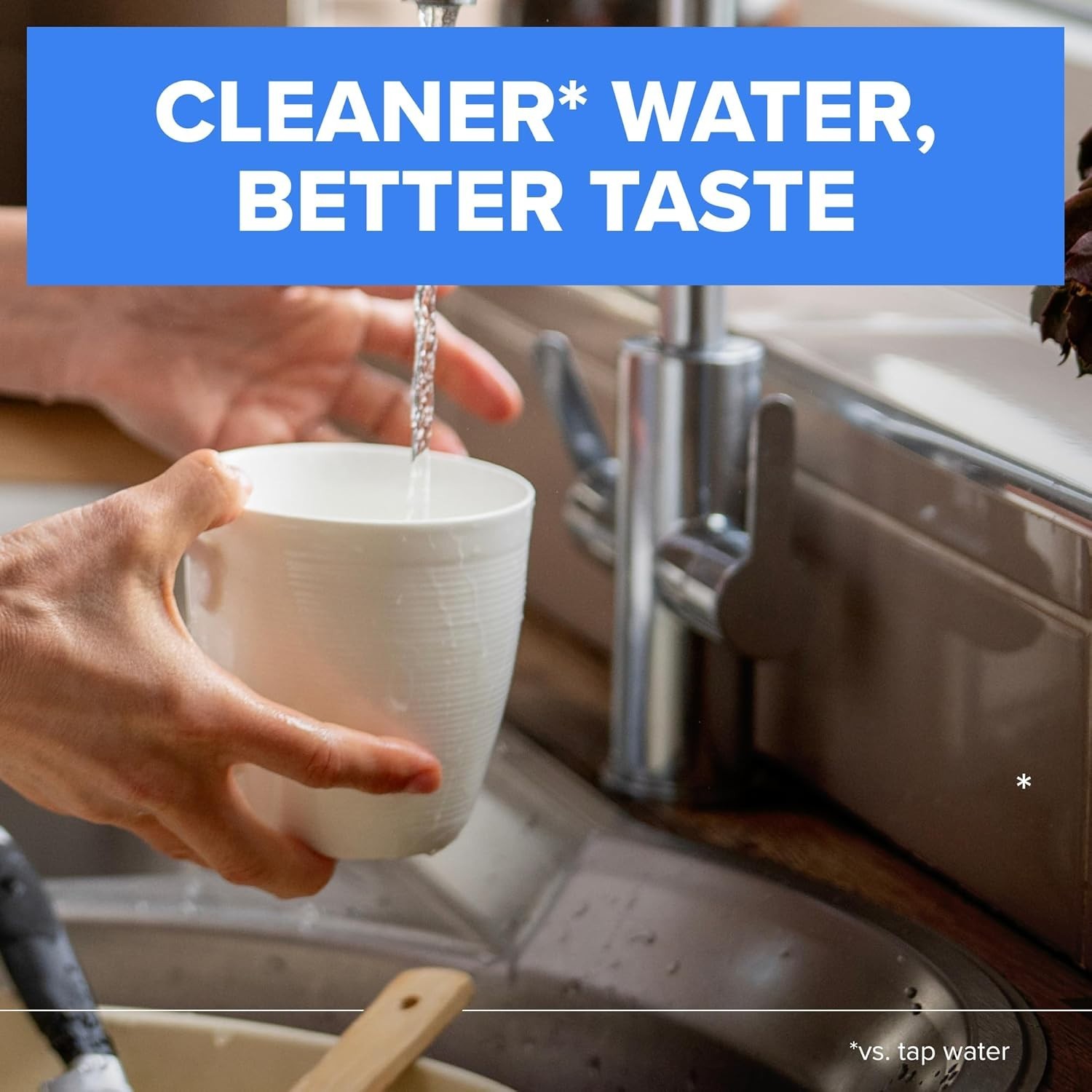 Brita Faucet Mount Water Filter System Chrome, No-Wait Filtration, Easy Install