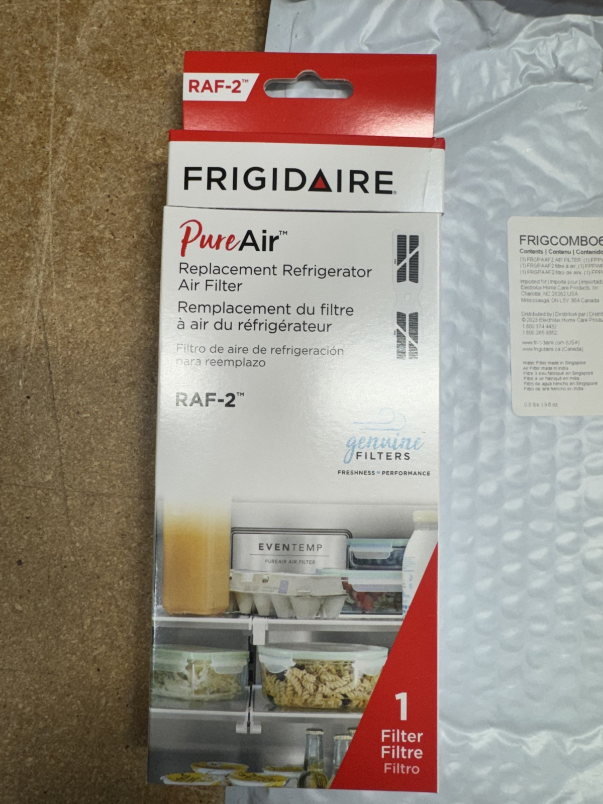 FRIGIDAIRE PUREPOUR PWF-1 & RAF-2 PUREAIR WATER FILTER COMBO KIT