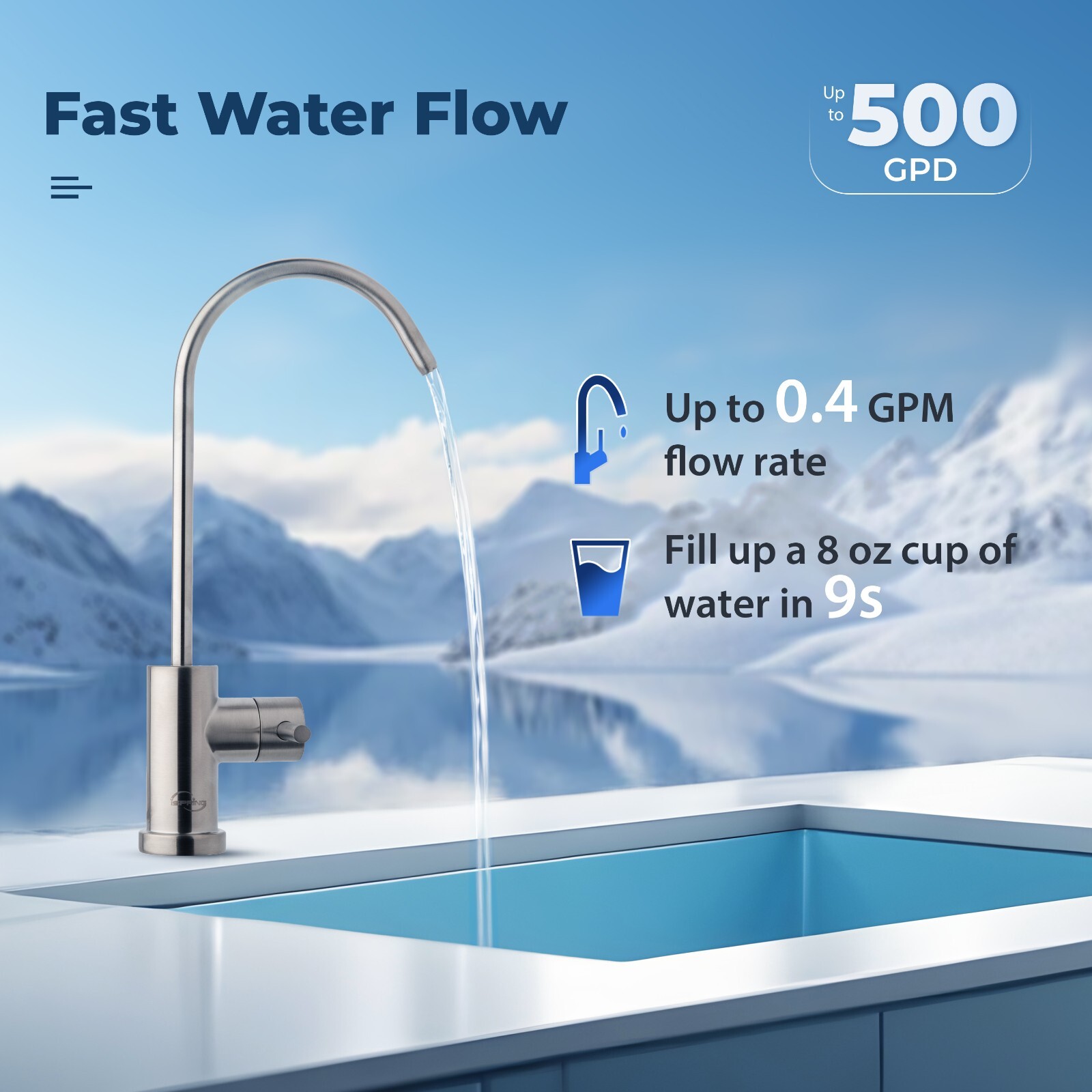 iSpring RO500AK-BN, NSF Certified Tankless Reverse Osmosis Water Filter System