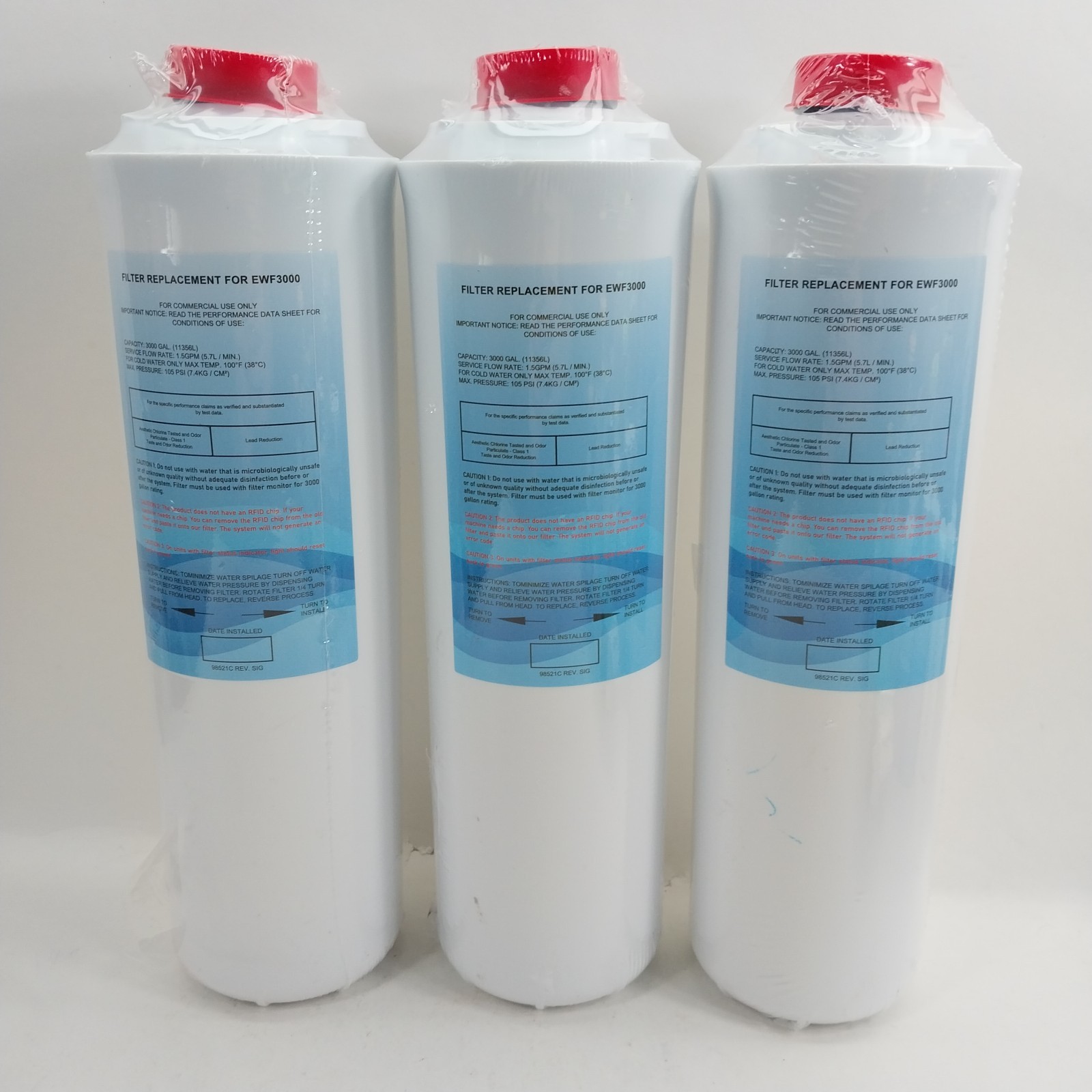 3-Pack Replacement Water Filter for Elkay 51300C EWF3000 3000 Gal 1.5GPM SEALED