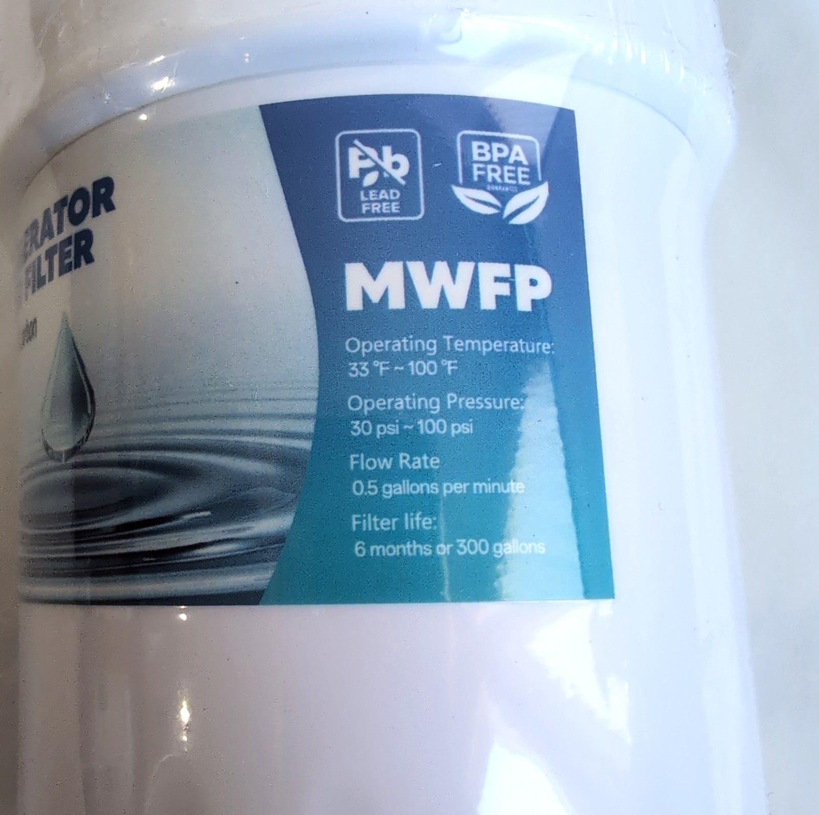 Refrigerator Water Filter Coconut Shell Carbon Fits GE MWF SmartWater MWFP 3 PKS