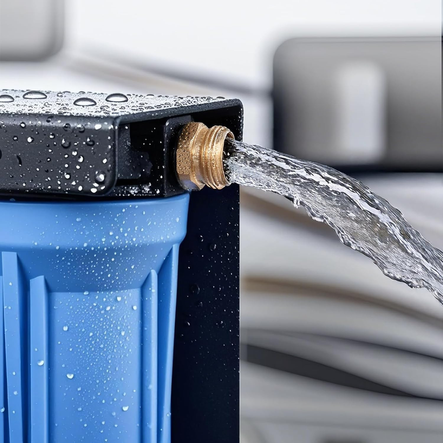 RV Water Filter with Bracket, 3-Cartridge 2.5 X 10 in Water Filter System for Rv