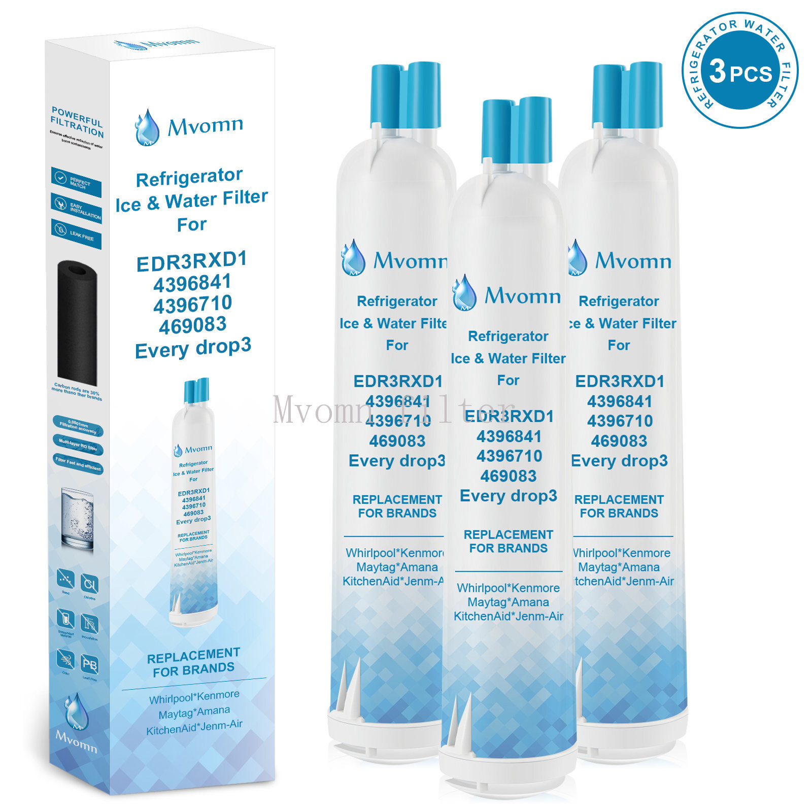 3Pack Replacement Kenmore 9083 Refrigerator Cartridge Water Filter 469083 9020