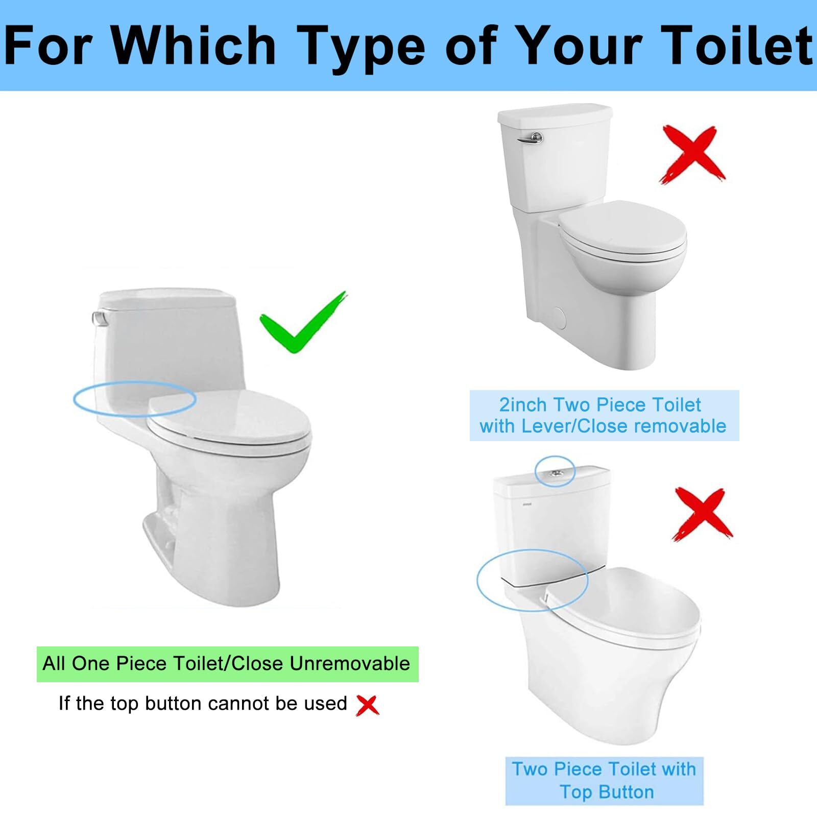 FinFuture Universal Toilet Flush Valve 2-Inch One Piece Toilet Replacement Pa…