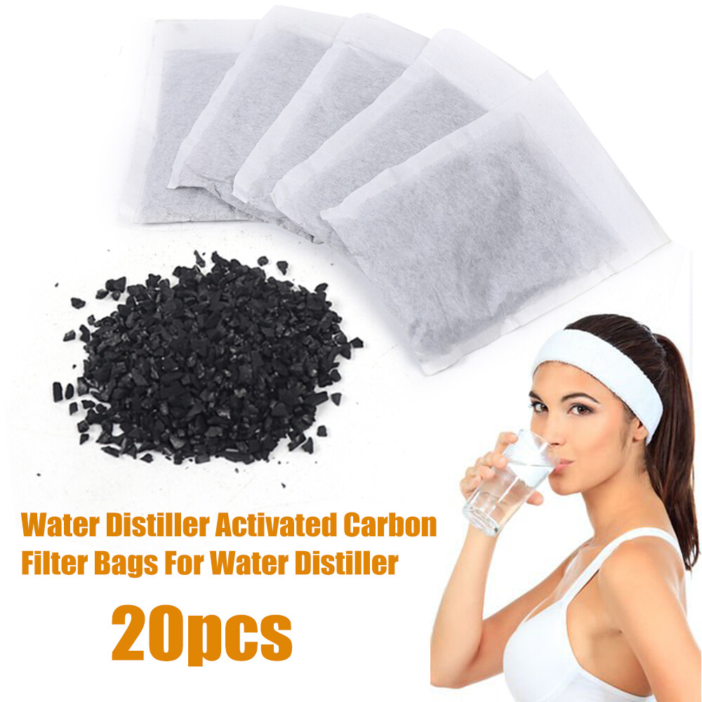 20 Pack Home Activated Charcoal Carbon Filter Bags For Water Distiller Purifier