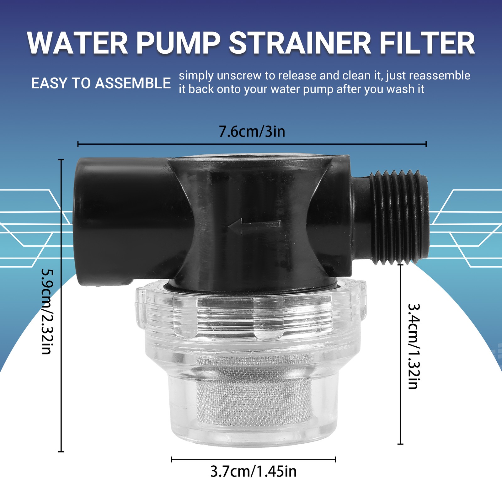 Water Pump Strainer , RV Replacement 1/2 Inch -on Pipe Strainer Compatible3669