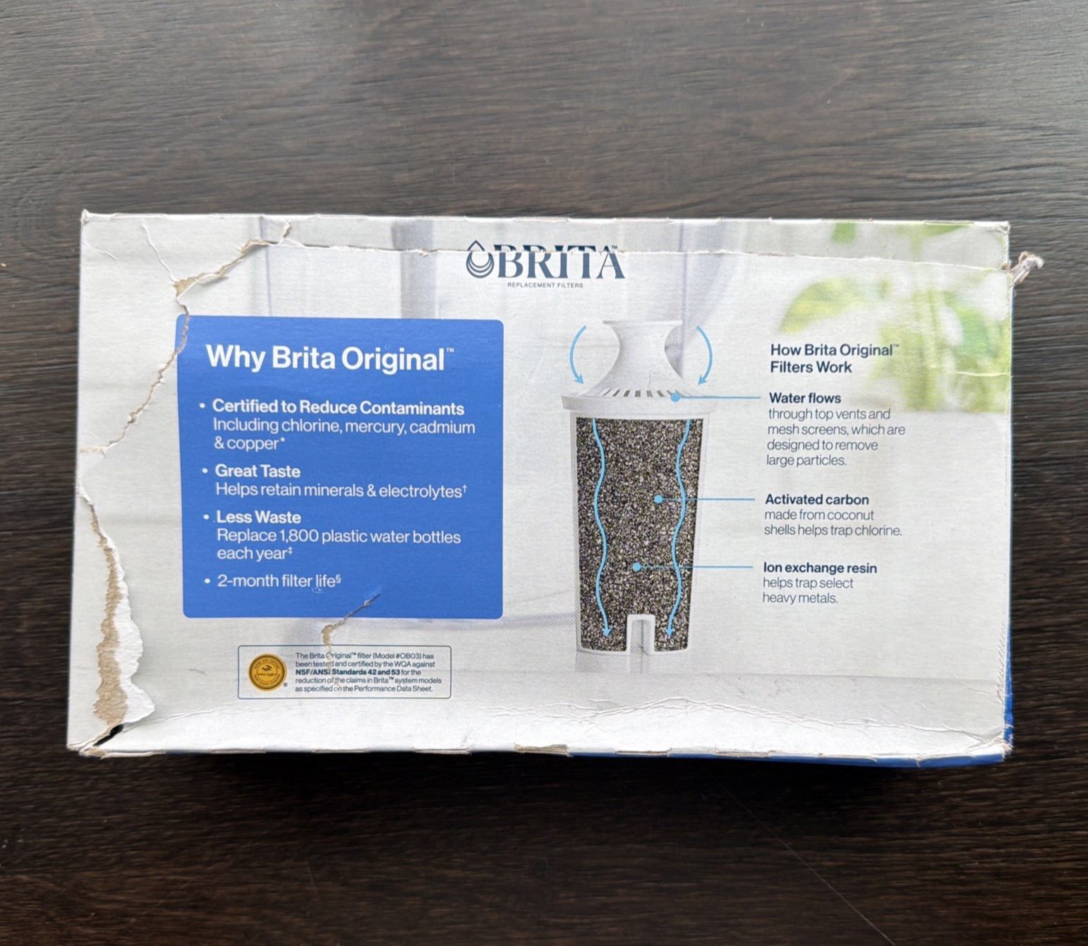 Brita Standard Pitcher & Dispenser Replacement Water Filters, Model OB03, 4pack