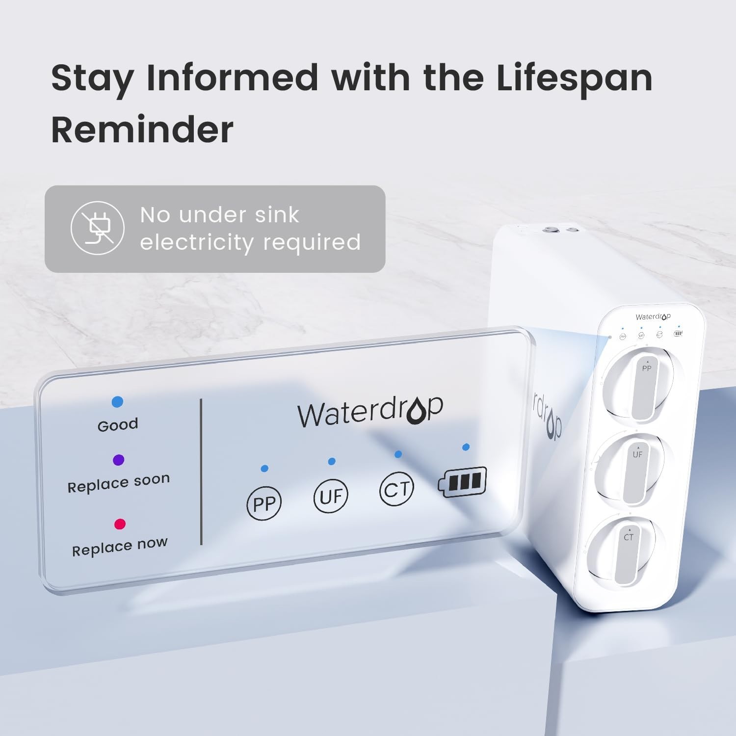 Waterdrop TSU 0.01μm Ultra-Filtration Under Sink Water Filter System