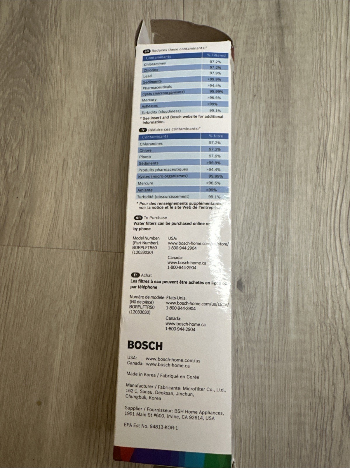 1 PACK Bosch Ultra Clarity Pro BORPLFTR50 Water Filter White #WFS200MF Read