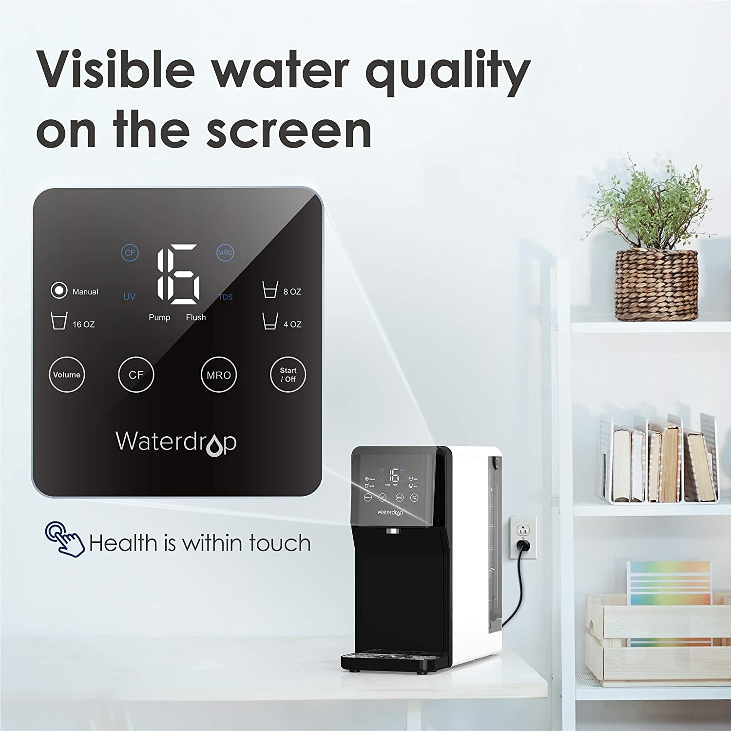 Waterdrop N1 Countertop Reverse Osmosis System 4 Stage31 Pure to Drain G2U
