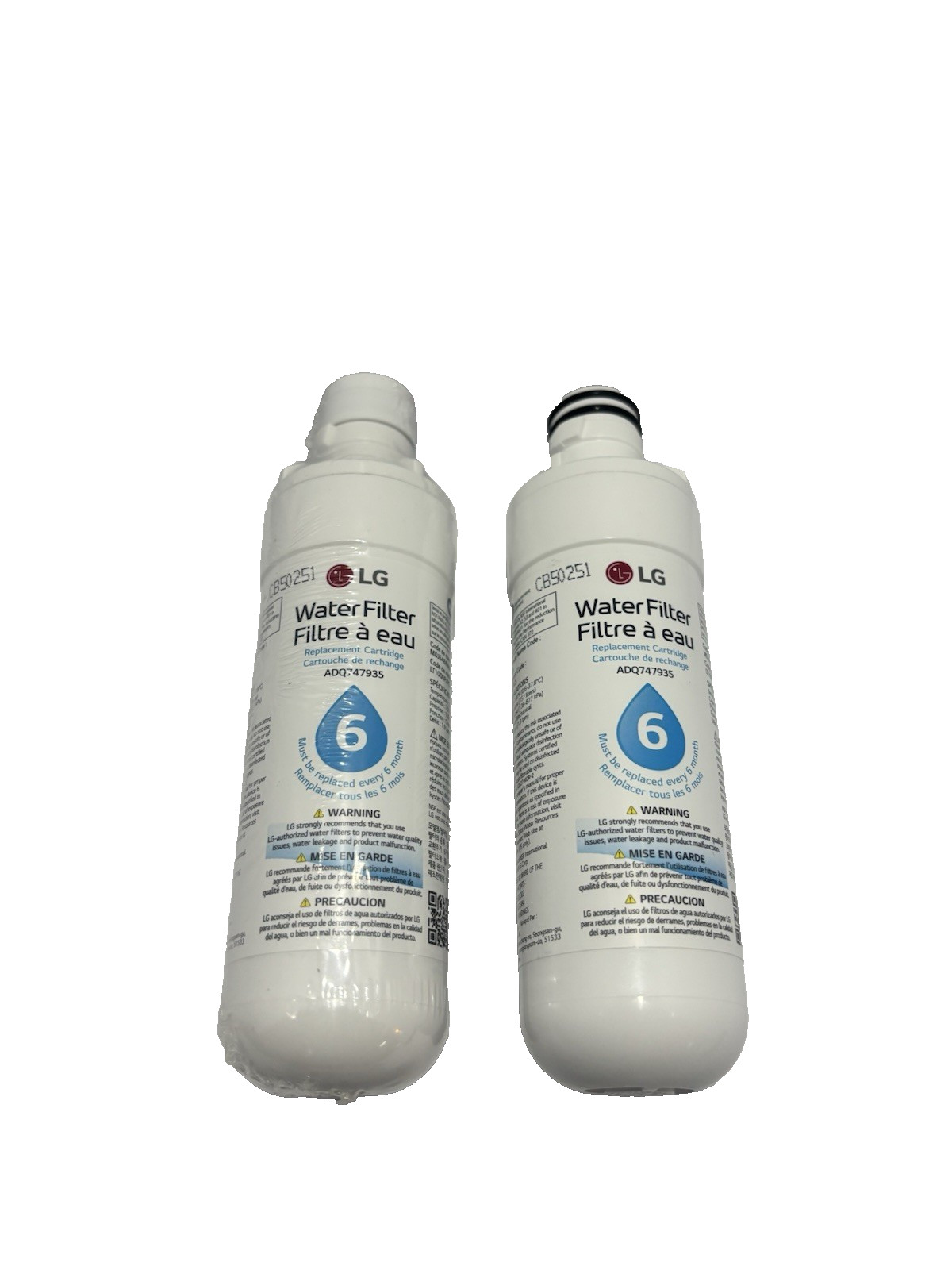 LG LT1000P2 6-Month / 200 Gallon Refrigerator Replacement Water Filter, Qty of 2