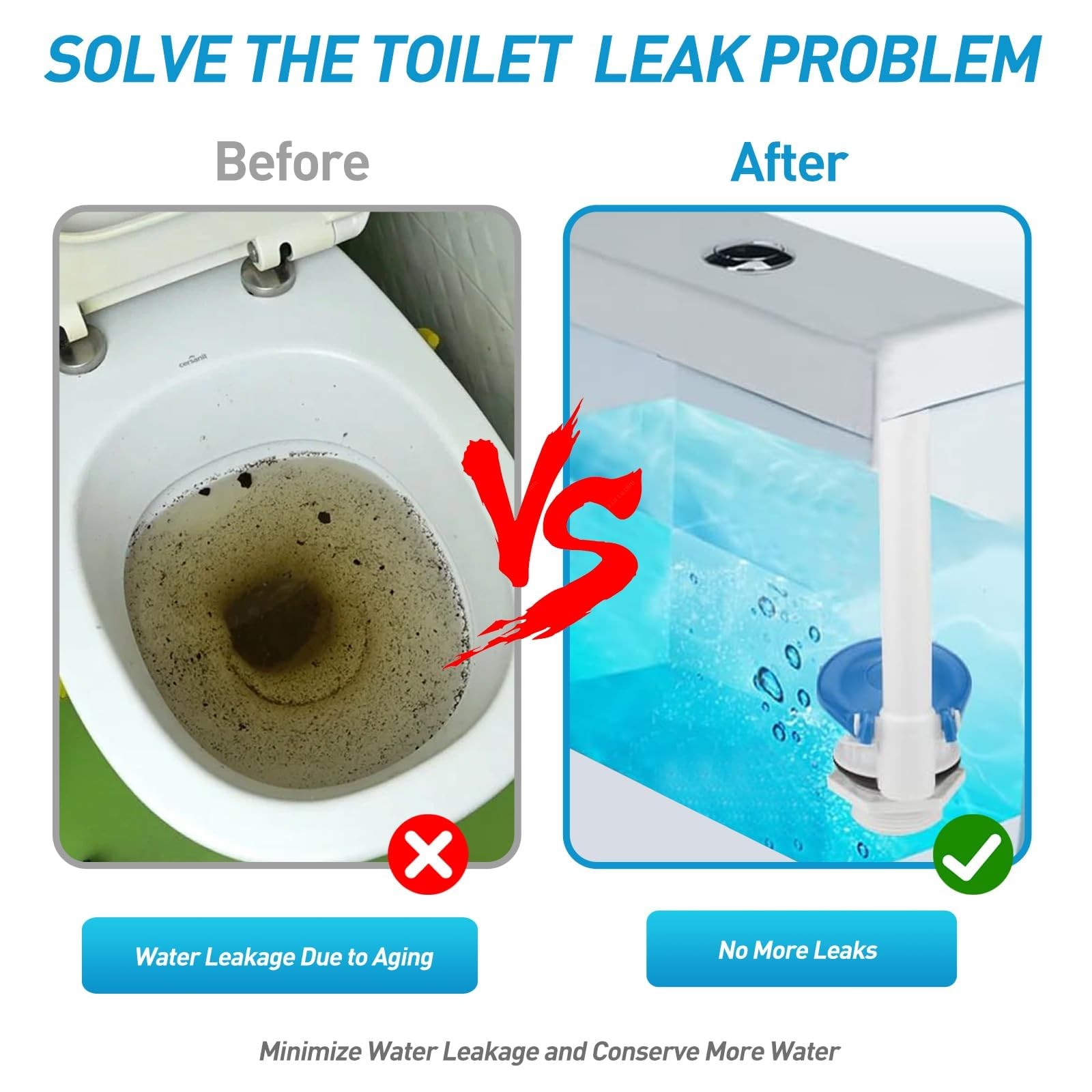 Toilet Flapper Replacement Kit – Universal 2 Inch Toilet Flapper with Stainle…
