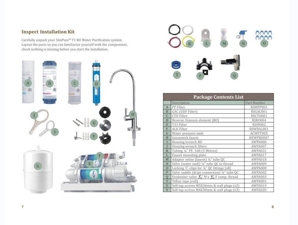 Simpure 6 Stage Alkaline Under Sink Reverse Osmosis Water Filter System Drinking