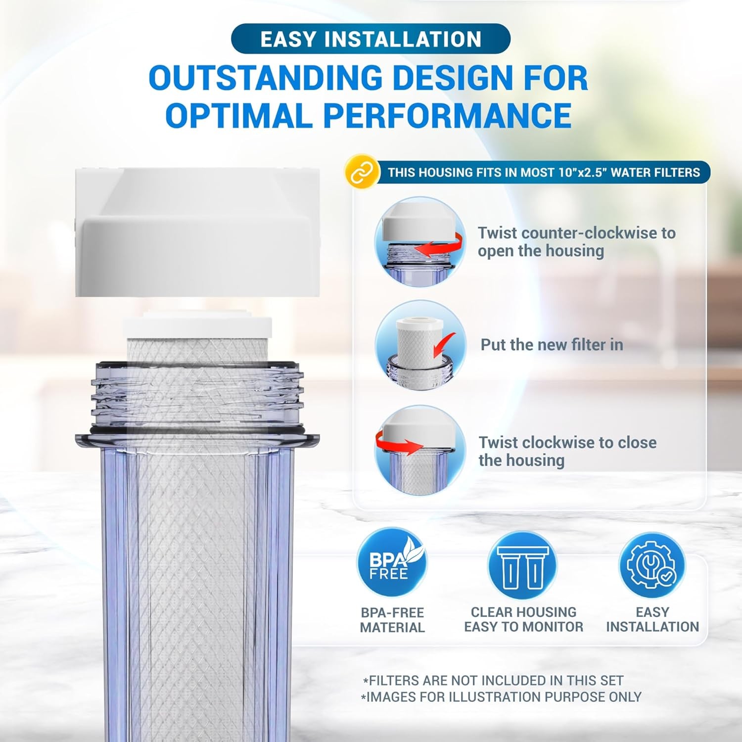 Max Water 10″ 2 Stage Whole House Standard Home Water Filter Syste