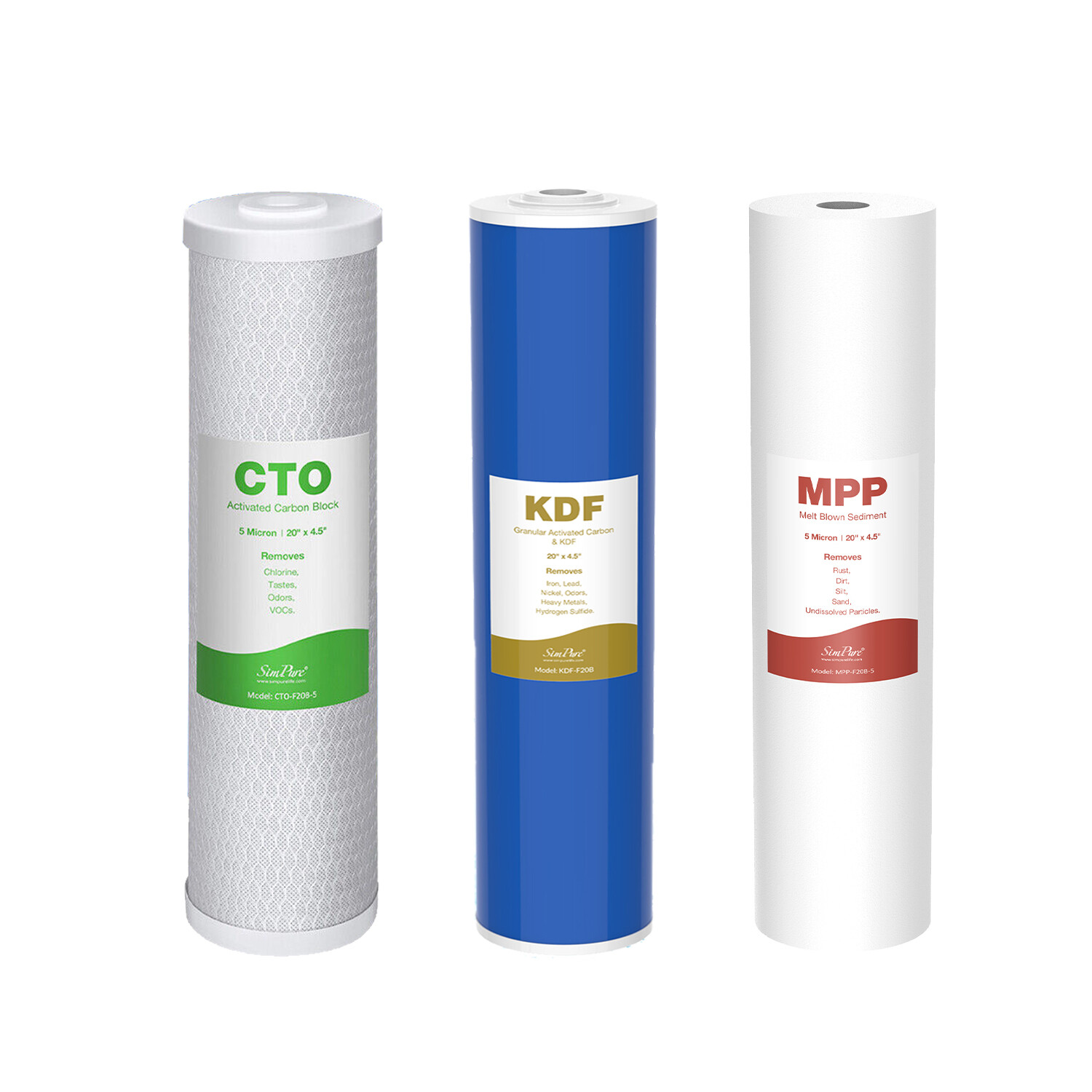 20″ x 4.5″ KDF Big Blue Whole House Water Filter System Heavy Metal Filtration
