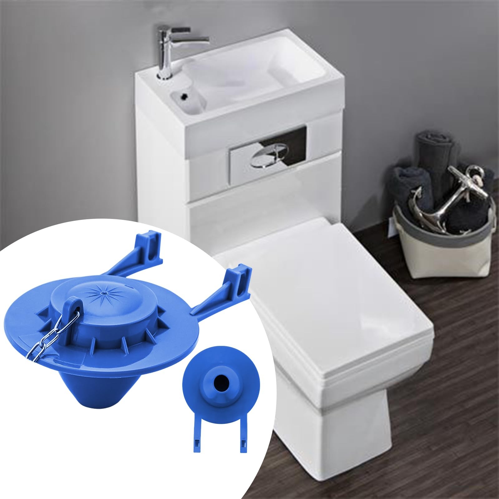 1 Pack 2-inch Universal Toilet Tank Flapper, Long Lasting All Rubber Seal Fla…