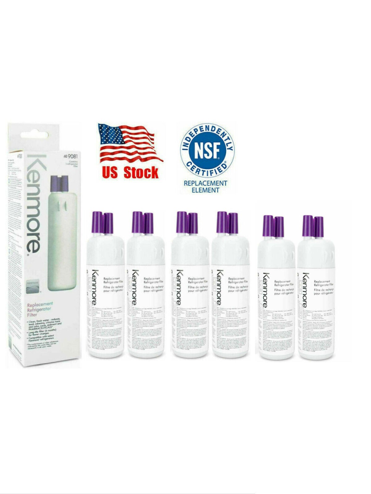 US 2 Pack Kenmore 9081 469081 46-9930 Refrigerator Fresh Ice Water Filter Sealed
