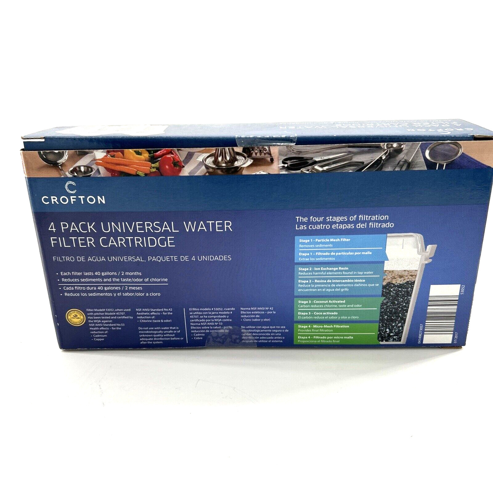 Crofton 4 Pack Universal Water Filters NEW Cartridge Fits Brita Pur