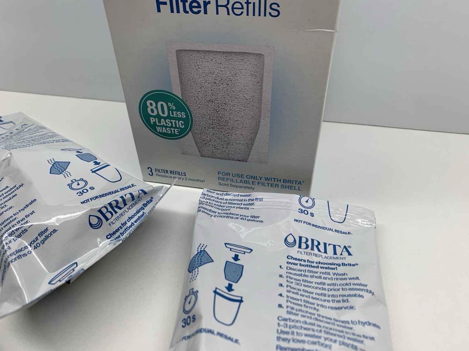 Brita Refillable Water Filtration System Filter Refills 3 Count