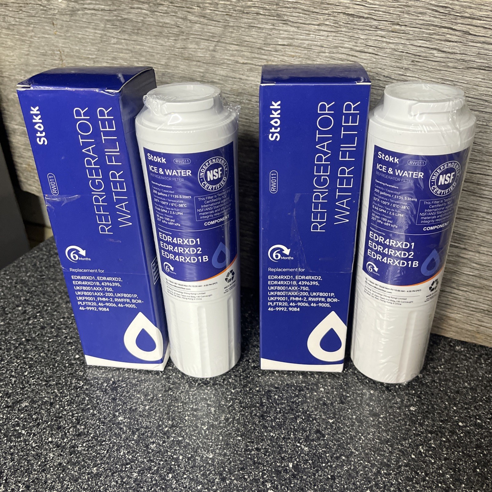 2pk Stokk RW011 Refrigerator Water Filter Replacement Compatible w Multiple Mods