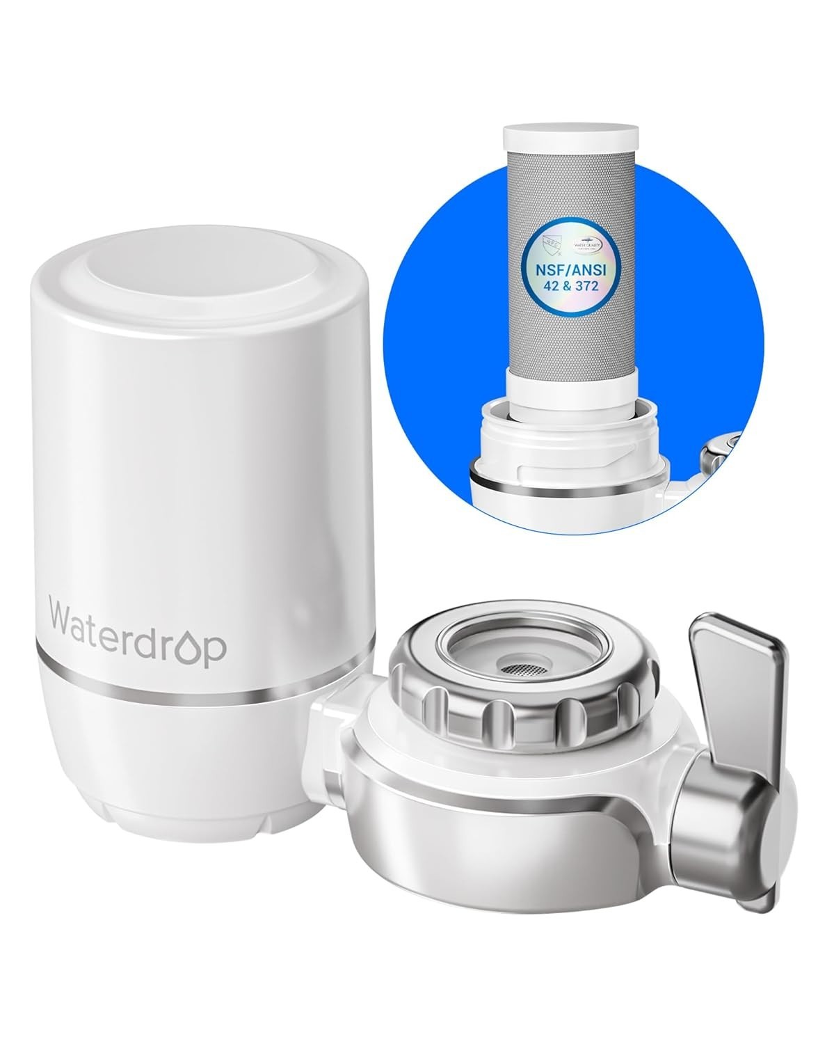 Water Filter for Kitchen Sink NSF Certified Reduces Chlorine Lead Free Material