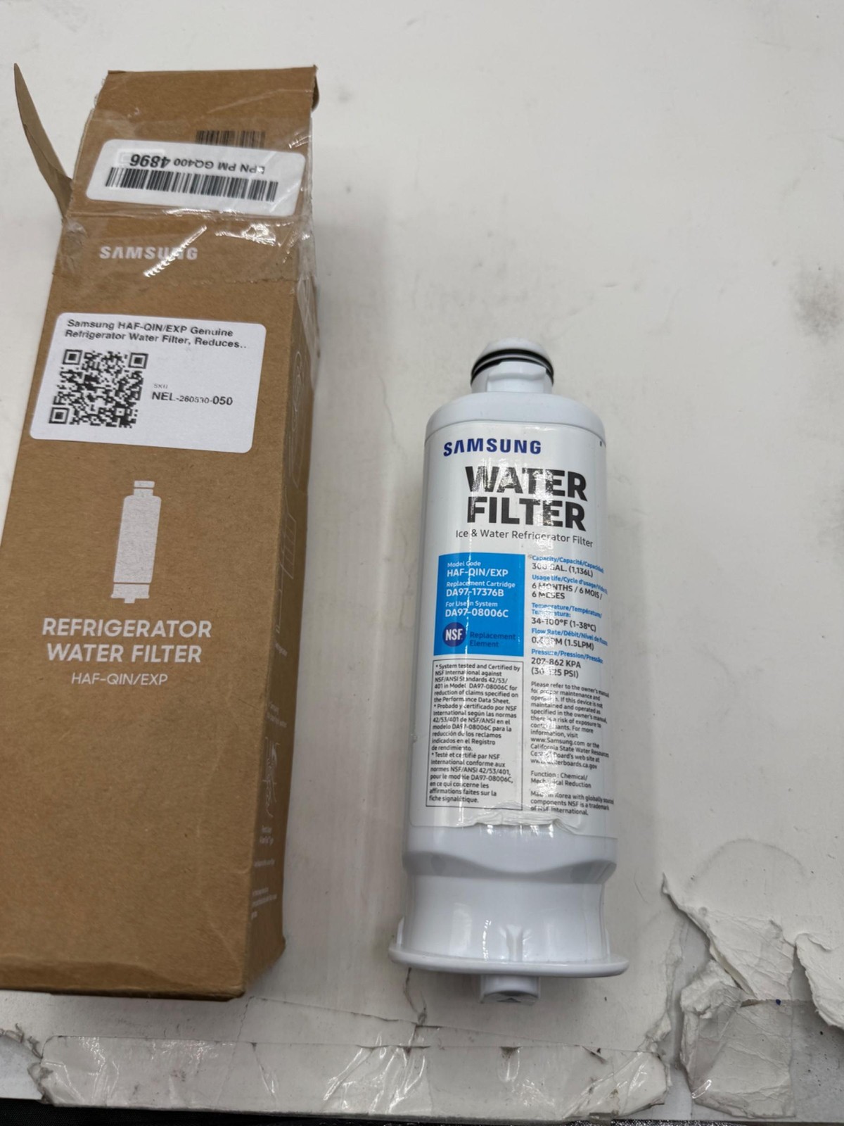 Samsung HAF-QIN/EXP Genuine Refrigerator Water Filter, Reduces 99% of Harmful