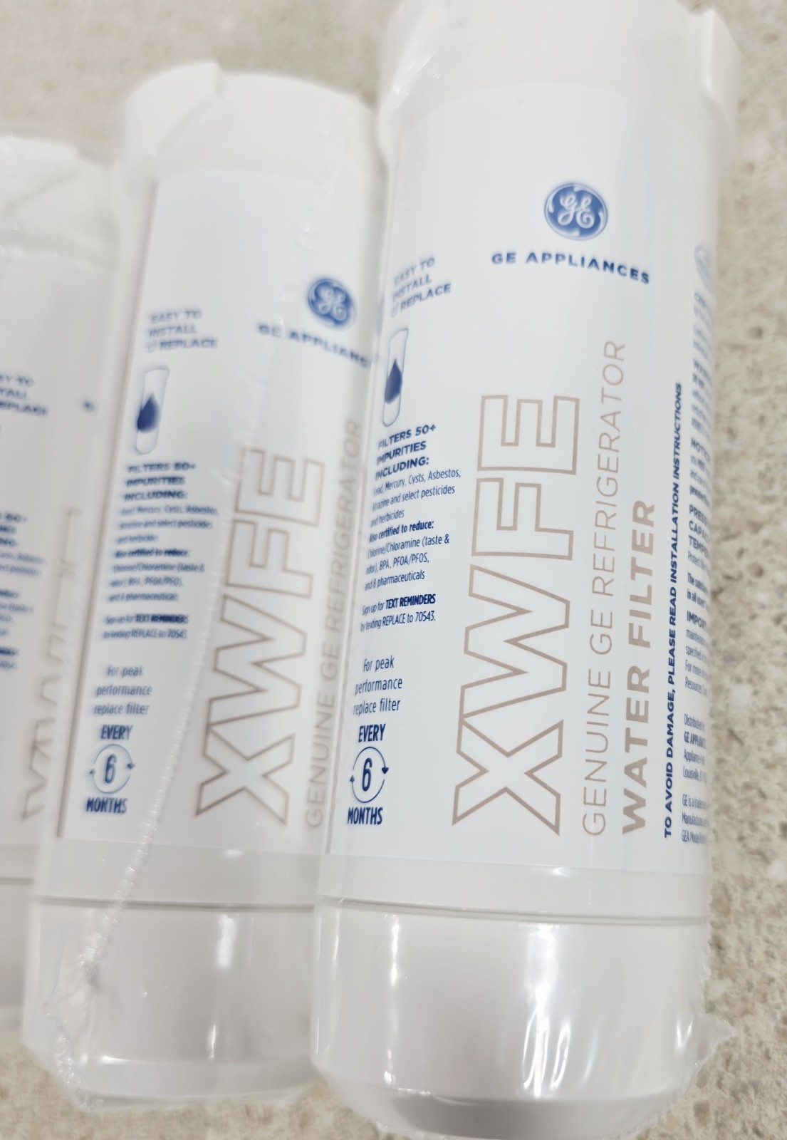 Lot Of 3 OEM GE XWFE Refrigerator Water Filter **NO RFID Chip** 2 Factory Sealed