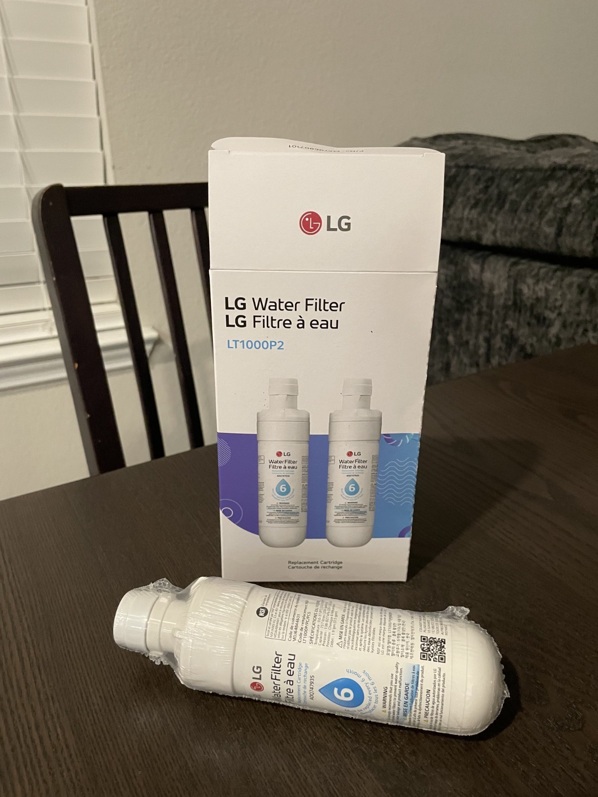 LG Water Filter LT1000P2 – one of a two pack.
